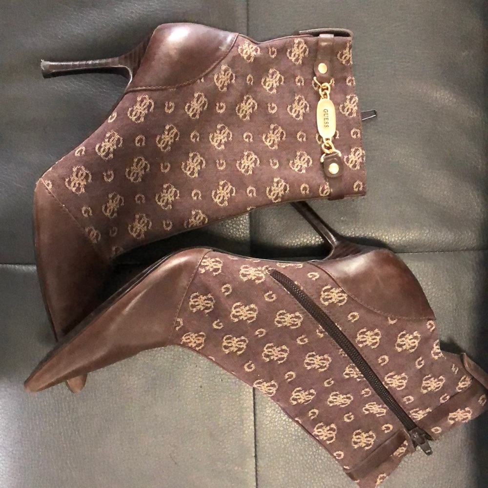 Brown Guess heeled booties